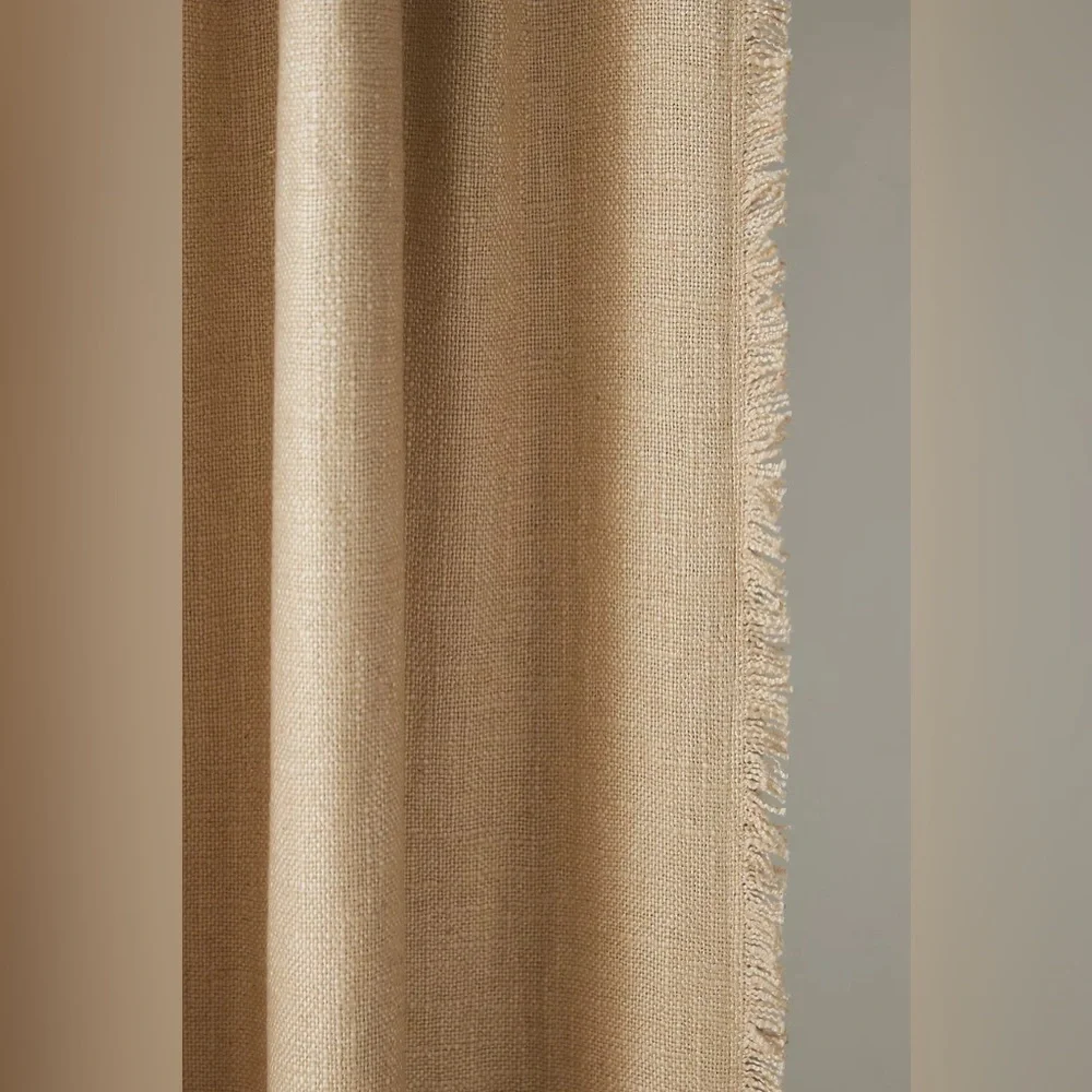 Anthropologie Luxe Linen Blend Blackout Curtain Size 50 x 108 NWT